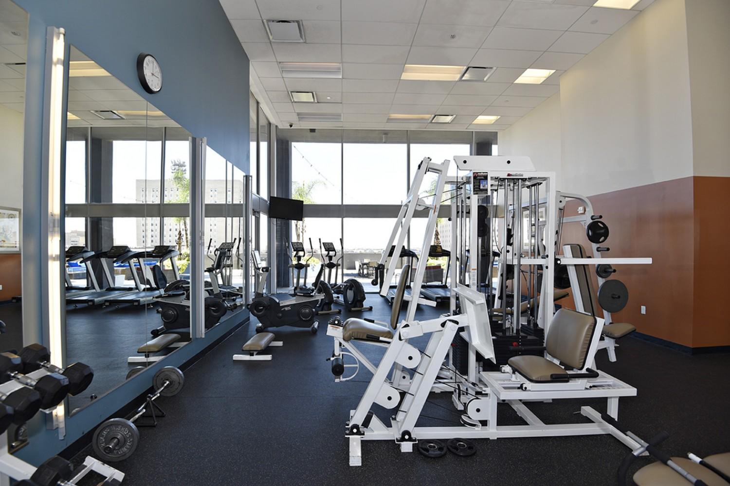 Fitness center with strength training equipment