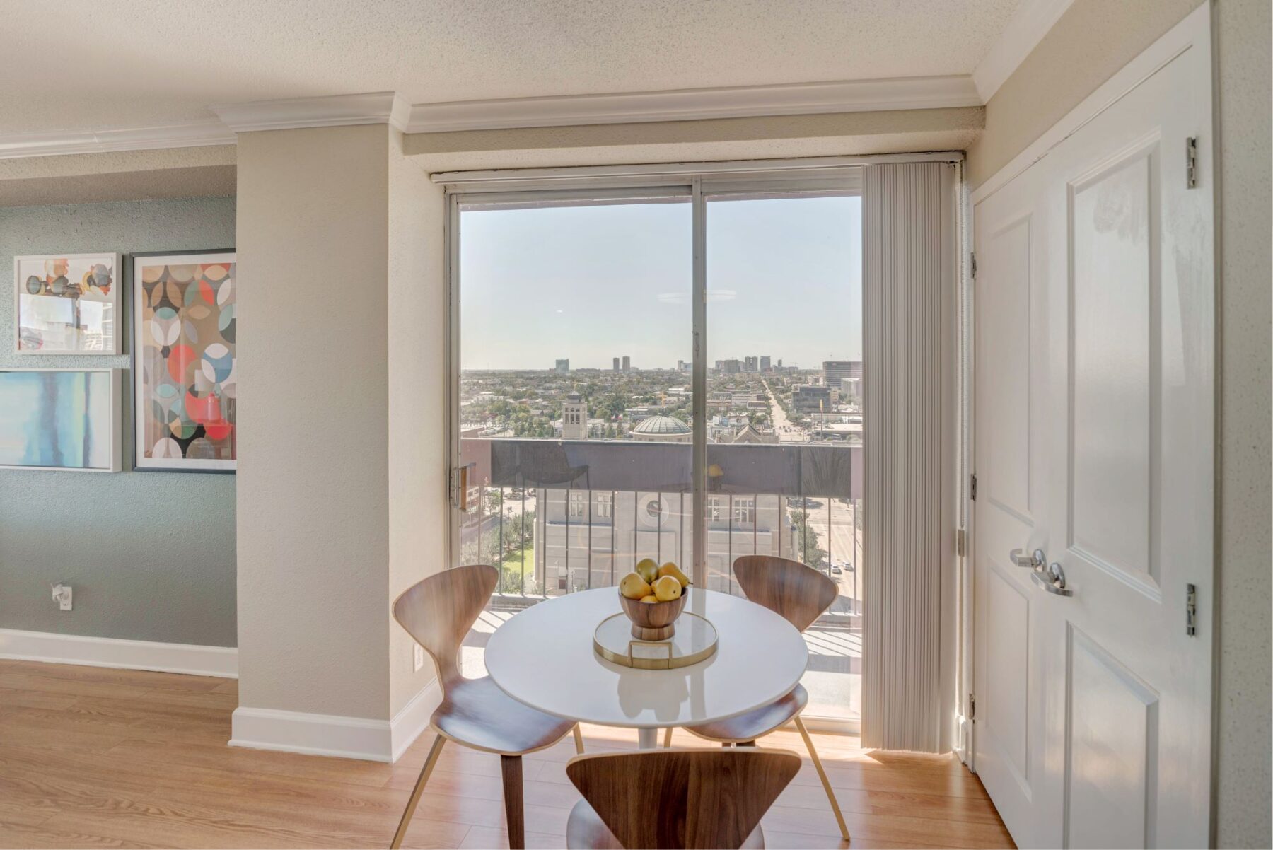 Dining area with glass patio doors